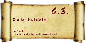 Ocsko Baldvin névjegykártya